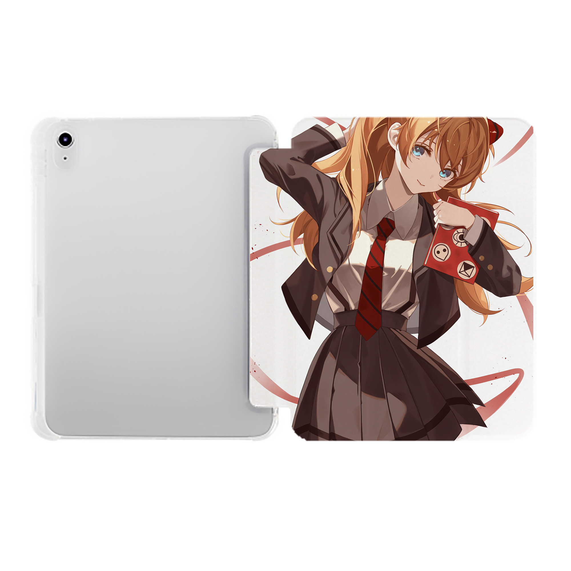 （画像用） EVA 新世紀エヴァンゲリオン IPad ケース ペン収納付き 三つ折りスタンド PUレザー×シリコン 対応機種9.5/10.5/10.9インチ